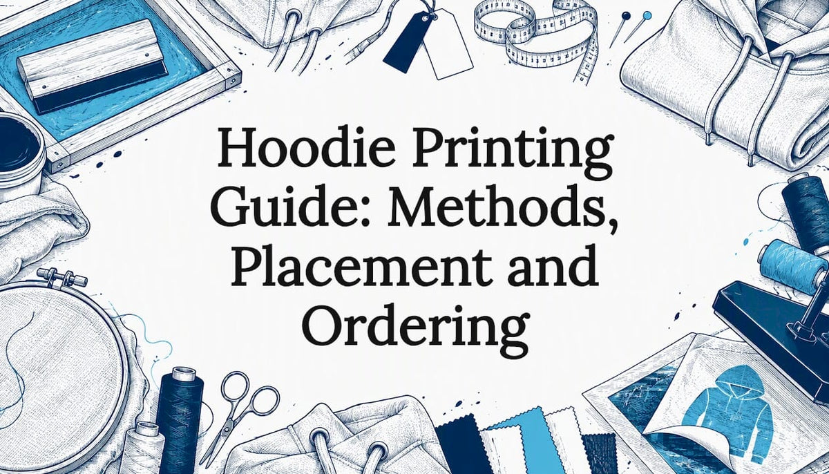 Hand-drawn hoodie printing title card