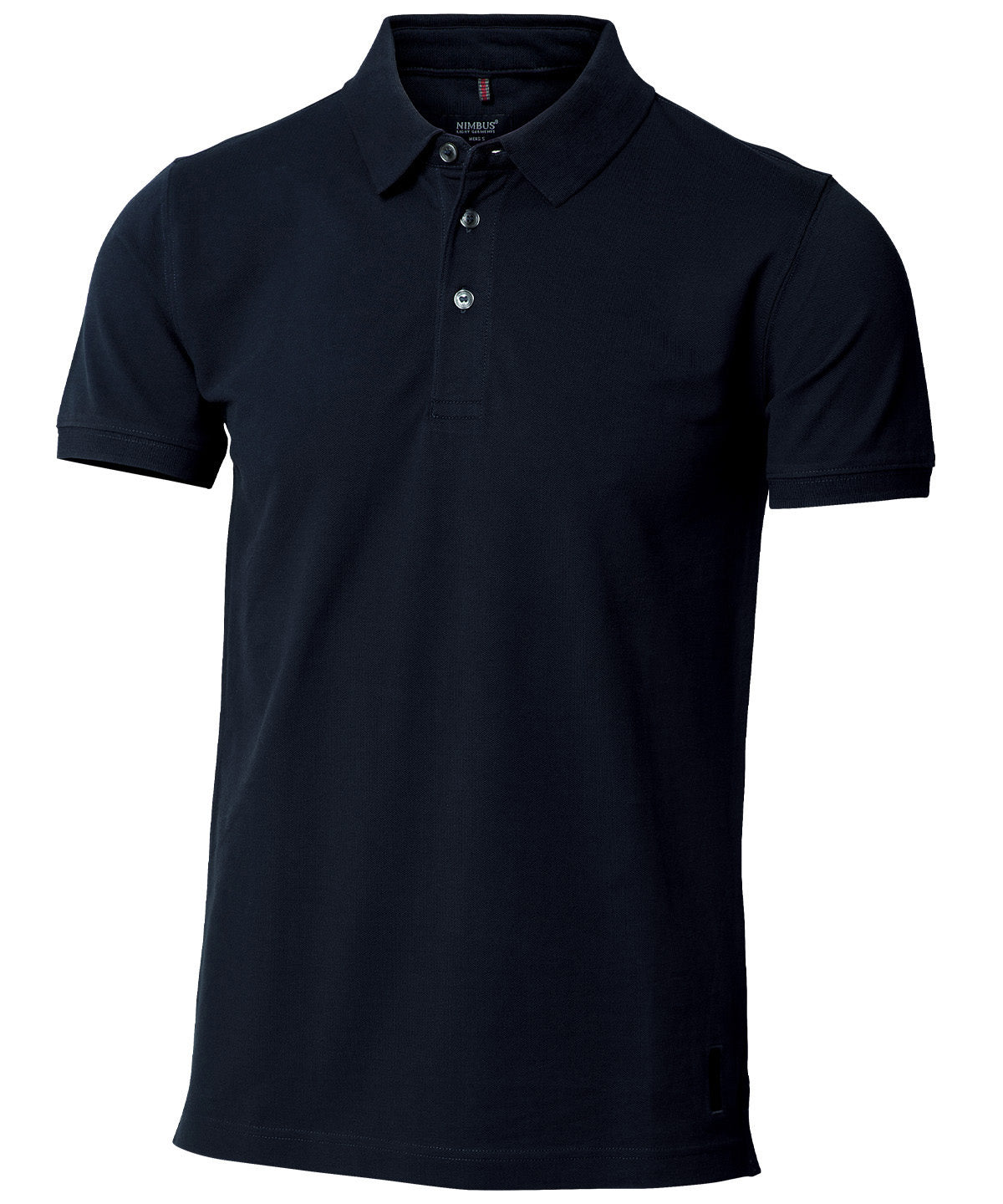 Navy heavyweight polo shirt with short sleeves and structured collar, ideal for durable workwear and custom embroidery branding.